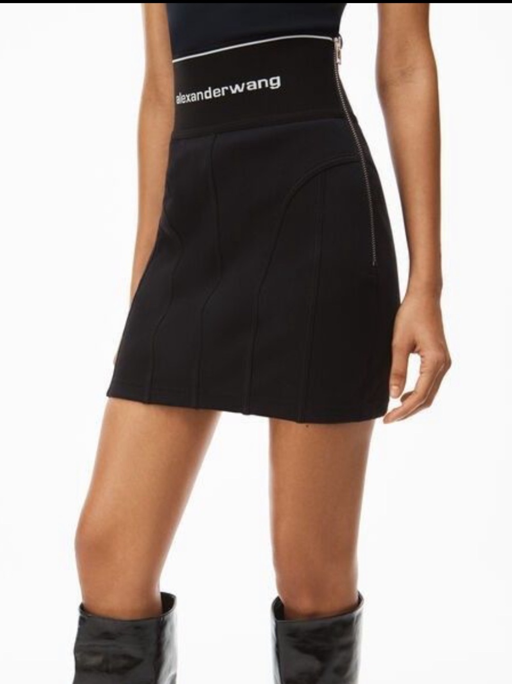 Alexander Wang Y2K High Waist Logo Shorts | Black Stretch | Size 0